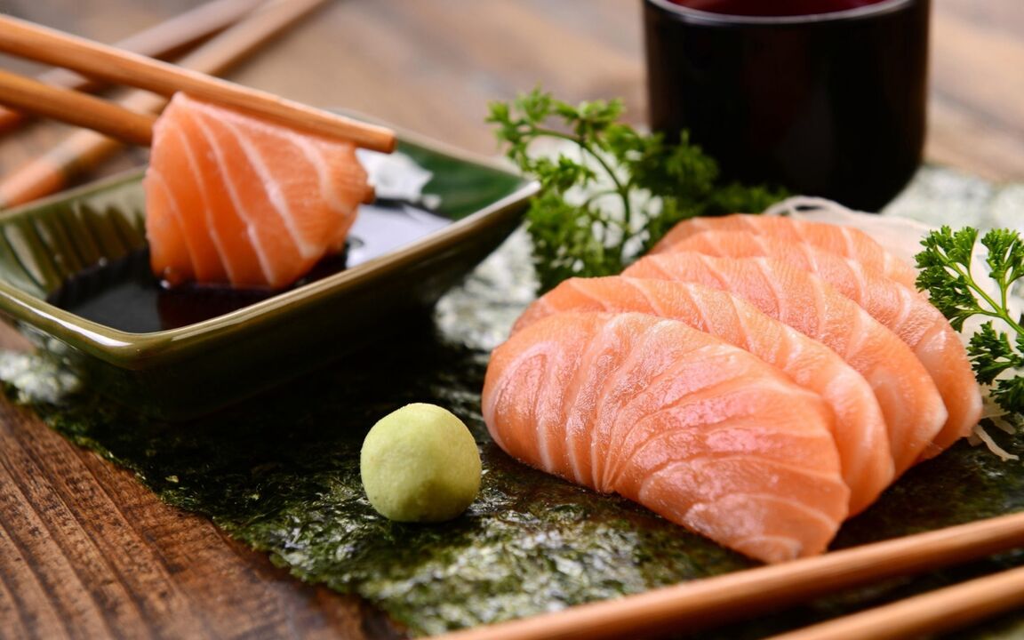 Vis is een van de hoofdbestanddelen van het Japanse dieet, met uitzondering van vette varianten zoals zalm.